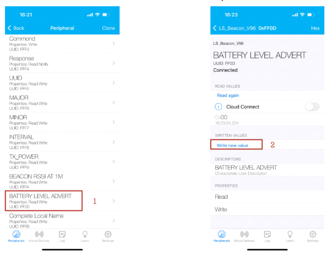 Manuale utente del beacon Bluetooth B003 e B004 7 Lansitec Configurazione dell'annuncio del livello di batteria principale del beacon Bluetooth B003 e B004